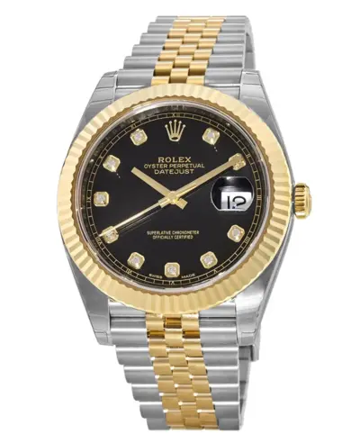 M126333-0006 Black Diamond Dial Rolex Datejust 41mm Jubilee (black, arb12146)
