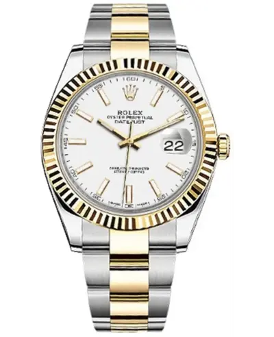 Rolex Datejust 41 Model M126333-0015 Steel & Yellow Gold White Dial Oystersteel Mens Watch (white, arb12151)