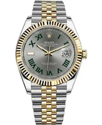 Rolex Datejust 41 M126333-0020: Steel & Yellow Gold Fluted Bezel, Slate Grey Dial with Date (arb12153)