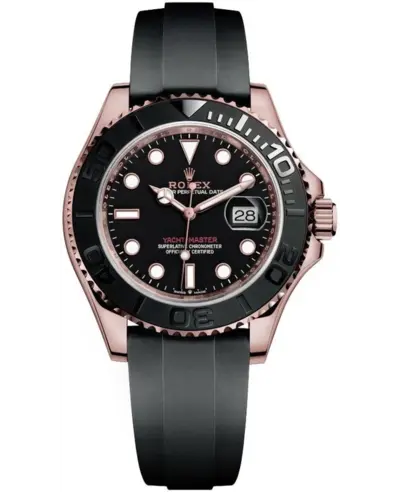 Rolex Yacht-Master 40 Black Dial Black Rubber Strap Watch Model M126655-0002 (black, arb12218)