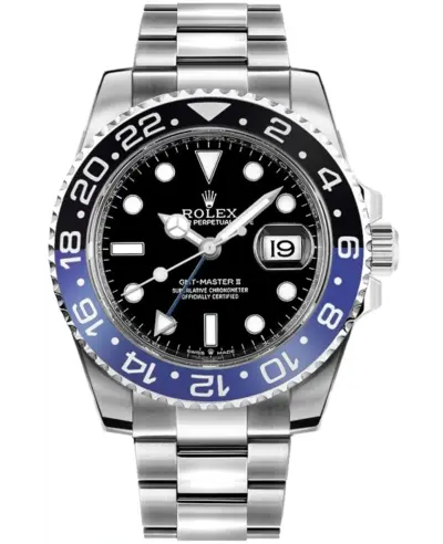 New Authentic Rolex GMT Master II Batman Oyster Bracelet Men's Watch - Model M126710BLNR-0003 (black, arb12223)