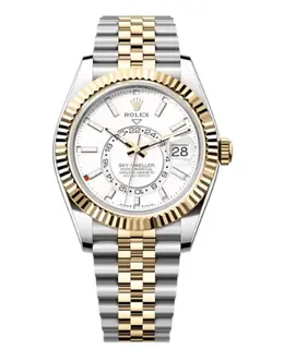 Rolex Sky-Dweller Yellow Rolesor White Dial Jubilee Men's Watch Model M336933-0006