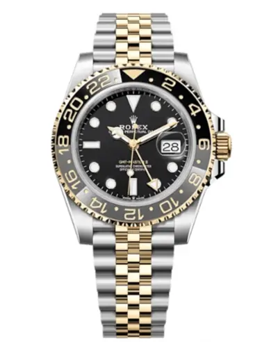Rolex GMT Master II Yellow Gold Stainless Steel Black Dial Jubilee Bracelet Men's Watch m126713grnr-0001 (black, arb12228)