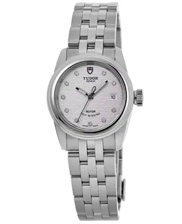 Tudor Glamour Date Silver Diamond-Set Dial Stainless Steel Unisex Watch m51000-0004