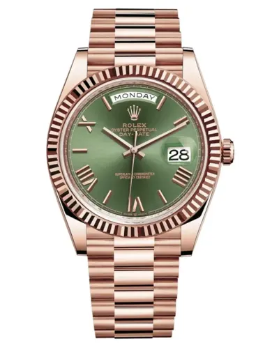 Rolex Day-Date 40 M228235-0025 - 18k Everose Gold, Olive Green Dial 60th Anniversary (green, arb12287)
