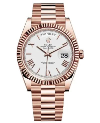 Rolex Day-Date 40 Everose Gold White Dial Men's Watch Model M228235-0032 Authentic (white, arb12288)