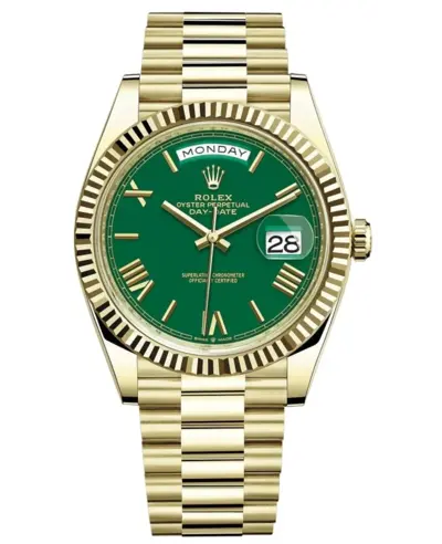 Rolex Day-Date [Model]: M228238-0061 18K Yellow Gold Green Roman Dial Men's Watch (green, arb12301)