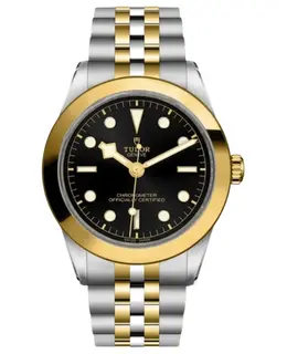 Tudor Black Bay S&G Automatic Black Dial Gold Capped Steel Men's Watch m79663-0001
