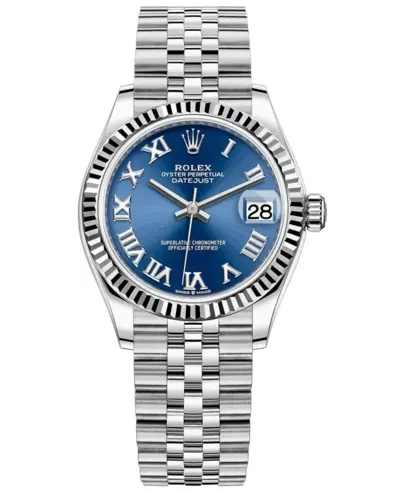 Rolex Datejust 31 Stainless Steel and White Gold Blue Roman Dial Women's Watch - Model M278274-0034 (blue, arb12388)