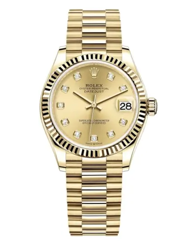 Rolex Datejust 31 Yellow Gold Diamond Dial Women's Watch m278278-0009 (arb12395)
