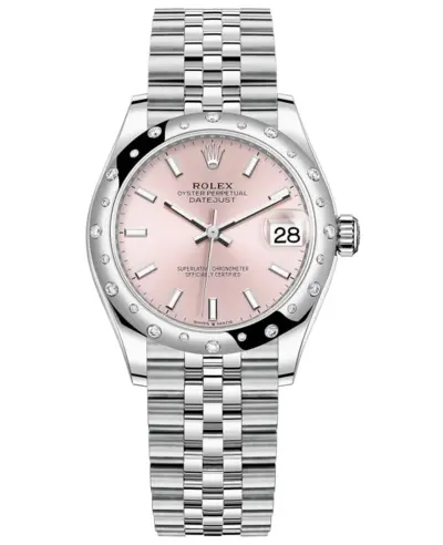 Rolex Datejust 31mm Women's Watch Pink Dial with Domed Diamond Bezel M278344RBR-0016 (pink, arb12416)