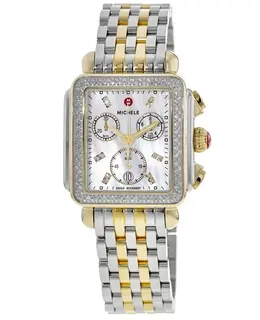 Michele Deco Diamond Two-Tone 18k Gold Women's Watch mww06a000776