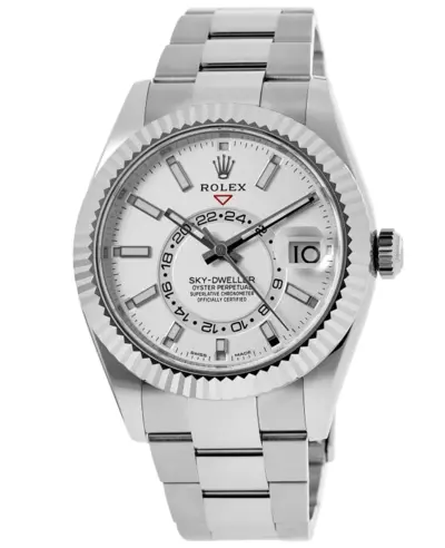 Rolex Sky-Dweller Ref. M326934-0001 Steel White Dial White Gold Bezel Oyster Men's Watch (white, arb12464)