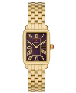 Michele Deco Park Mother of Pearl Dial 18K Gold-Plated Steel Women's Watch mww06e000147