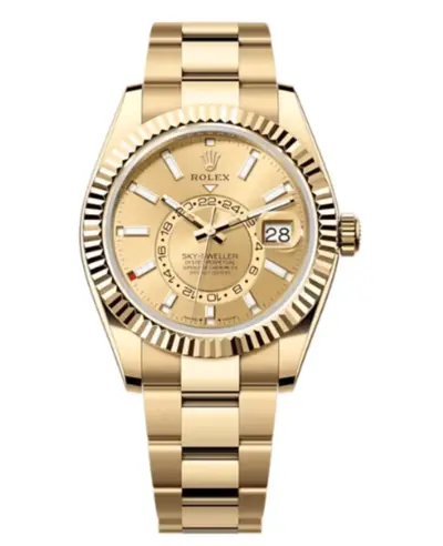 Rolex Sky-Dweller Model M336938-0001 Yellow Gold Champagne Dial Oyster Men's Watch (arb12491)
