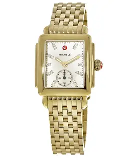 Michele Deco Mid Yellow Gold Tone Women's Watch mww06v000004