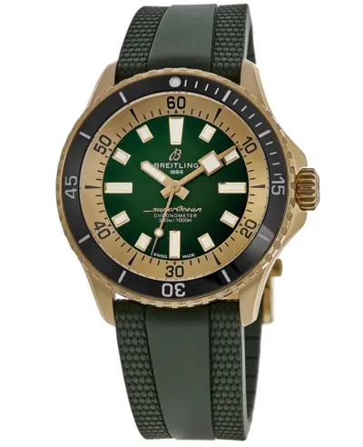 Breitling Superocean Automatic 42 Green Dial Rubber Strap Men's Watch Model N17375201L1S1 (green, arb12501)