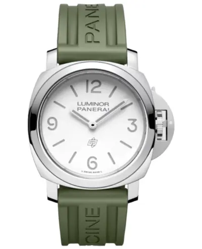 Panerai Luminor Base Logo Manual Winding White Dial Rubber Strap Men's Watch Model PAM01087 (white, arb12529)