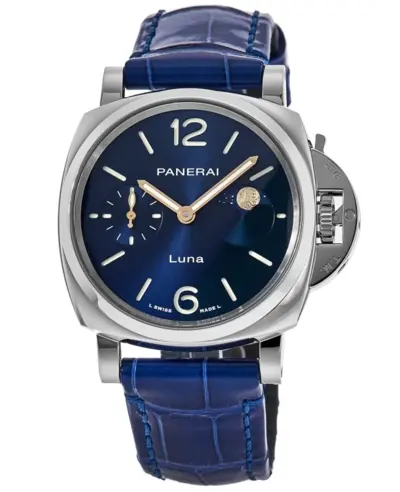 Panerai Luminor Due Luna Blue Dial Leather Strap Men's Watch Model PAM01179 (blue, arb12536)