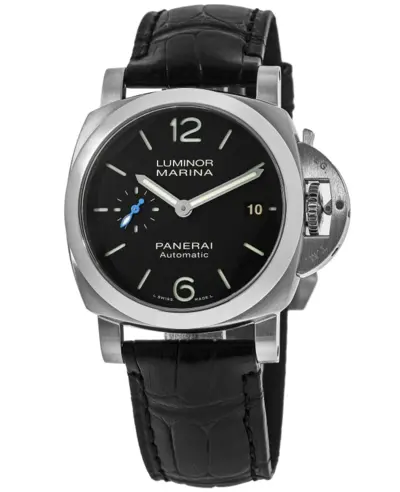 Panerai Luminor Marina PAM01272 Black Dial Leather Strap Chronograph Men's Watch (black, arb12547)