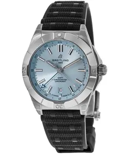Breitling Chronomat Automatic GMT 40 Blue Dial Rubber Strap Men's Watch p32398101c1s2