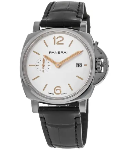 Panerai Luminor Due 42mm PAM01388 Automatic White Dial Leather Strap Men's Watch (white, arb12571)
