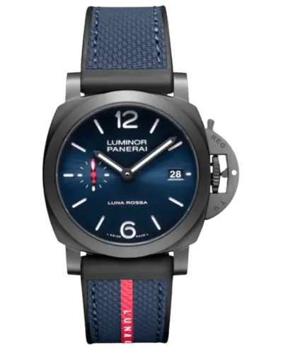 PAM01408 Panerai Luminor Quaranta Luna Rossa Limited Edition Automatic Blue Dial Rubber Strap Men's Watch (blue, arb12576)