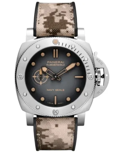 Panerai Submersible 3 Days Automatic PAM01518 Navy SEALs Black Dial Fabric Strap Men's Watch (black, arb12579)