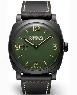 Panerai Radiomir 42mm Green Dial Leather Strap Men's Watch pam00997
