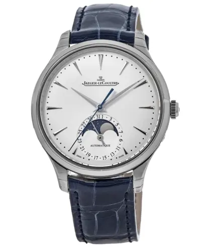Jaeger-LeCoultre Master Ultra Thin Moon Silver Dial Leather Strap Men's Watch Model q1248420 (arb12612)