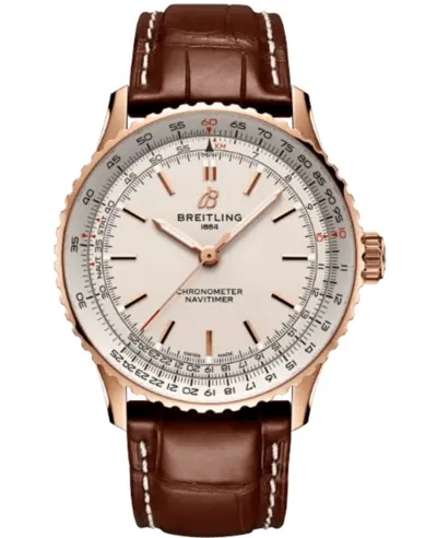 Breitling Navitimer Automatic 41 - Men's Luxury Watch Model R17329F41G1P1, Rose Gold Case with Brown Leather Strap (arb12661)