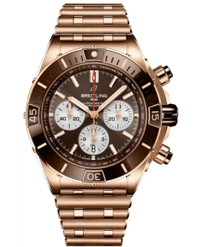 Model RB0136E31Q1R1: Breitling Super Chronomat B01 44mm Rose Gold Automatic Chronometer with Brown Dial, Date Display at 6 o'clock (brown, arb12681)