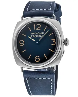 Panerai Radiomir Manual Wind Blue Dial Leather Strap Men's Watch pam01335