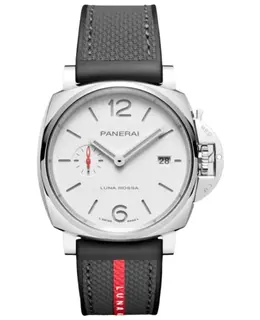 Panerai Luminor Due Luna Rossa Automatic White Dial Rubber Strap Men's Watch pam01381
