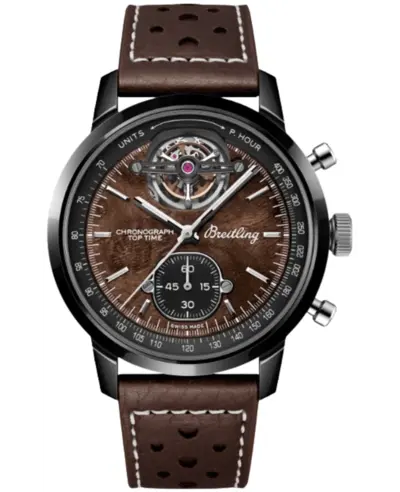 SB21252A1Q1X1 Breitling Top Time Chevrolet Corvette Automatic Chronograph Tourbillon Brown Dial Leather Strap Men's Watch (brown, arb12707)