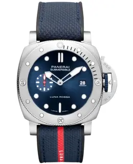 Panerai Submersible Luna Rossa QuarantaQuattro Automatic Blue Dial Rubber Strap Men's Watch Model PAM01391