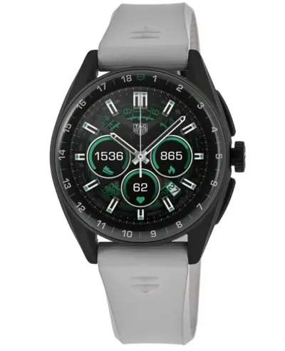 Authentic Tag Heuer Connected Calibre E4 - 42mm Special Golf Edition Digital Dial White Rubber Strap Men's Watch sbr8080.eb0284 (arb12715)