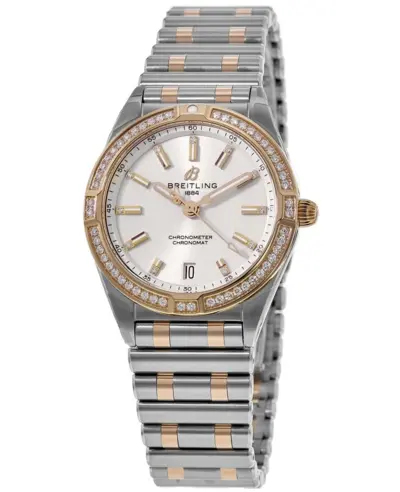Breitling Chronomat Quartz 32 U77310591A1U1 - Rose Gold & Steel Diamond Women's Watch (arb12748)