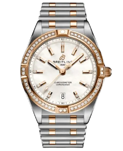 Breitling Chronomat Quartz 32 - U77310591A2U1 Women's Watch Rose Gold & Steel Diamond (arb12749)