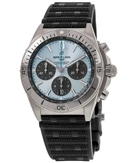 Breitling Chronomat B01 42 Ice Blue Dial Rubber Strap Men's Watch pb0134101c1s2