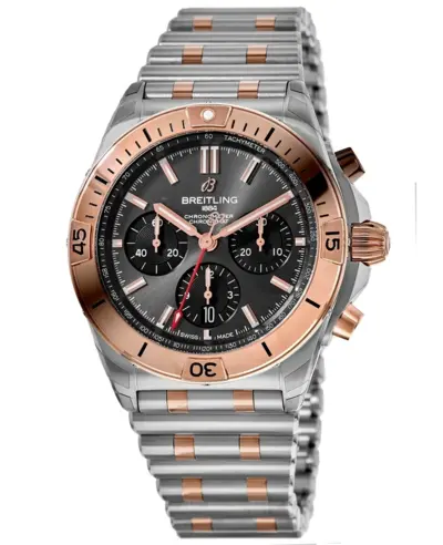Breitling Chronomat B01 42 Grey Chronograph Dial Rose Gold & Steel Men's Watch, Model: UB0134101B1U1 (arb12753)