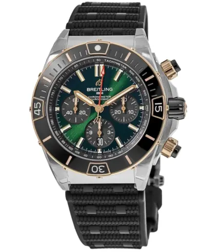UB0136251L1S1 Breitling Super Chronomat B01 44mm - Rose Gold & Steel Case, Green Dial with Luminous Hands and Index Markers (Uni-Directional Ratcheted Rotating Bezel), Automatic-Chronograph Movement, Date Display at 6 o'clock (green, arb12760)