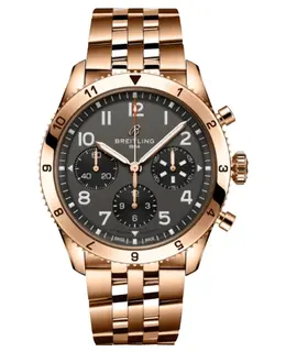 Breitling Classic Avi Chronograph 42 P-51 Mustang Automatic Grey Dial 18K Rose Gold Men's Watch r233801a1b1r1