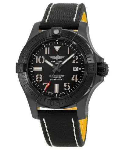 Breitling Avenger Automatic 45 Seawolf Night Mission Men's Watch Model V17319101B1X2 - Titanium Case, Black Dial (black, arb12877)