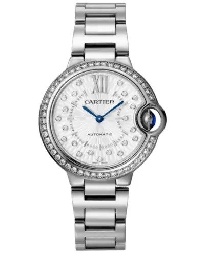 Cartier W4BB0035 Ballon Bleu de Cartier 33mm Automatic Silver Dial Diamond Bezel Women's Watch (arb12931)