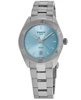 Tissot PR 100 Sport Chic Lady Light Blue Dial Steel Women's Watch t101.910.11.351.00