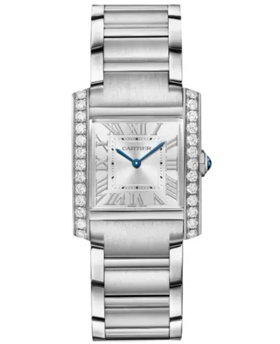 w4ta0021 Cartier Tank Francaise Medium Silver Dial Diamond Steel Women's Quartz Watch (arb12943)