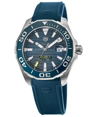 Tag Heuer Aquaracer 300M Automatic Blue Dial, Ceramic Bezel, Blue Rubber Strap Men's Watch (WAY201B.FT6150) (blue, arb22453)