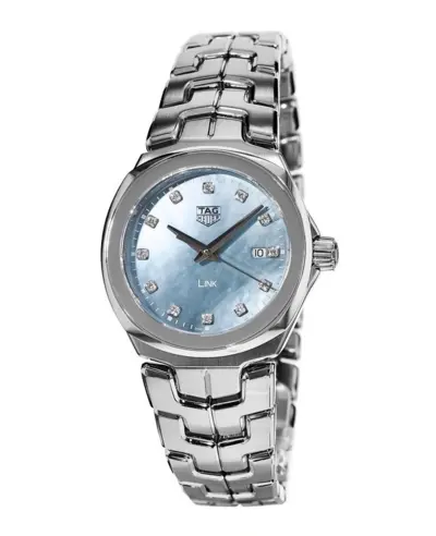 Wbc1313.Ba0600 Tag Heuer Link Quartz Watch Blue Mother of Pearl Dial Diamond Markers (arb12968)
