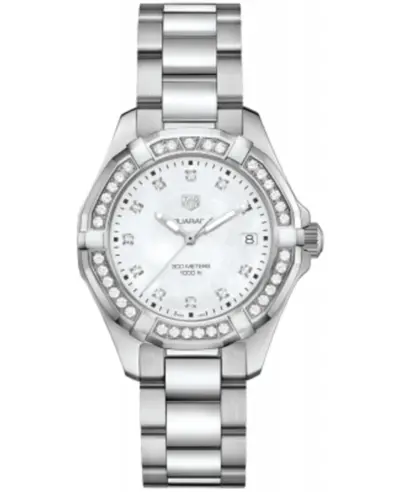 wbd131c.ba0748 Authentic Tag Heuer Aquaracer Women's Watch Steel Mother of Pearl Dial Diamond Bezel (arb12975)